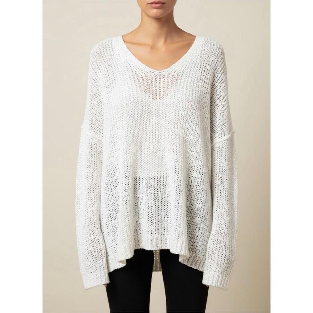 Free People Women's Sunday Shore Cotton Blend Large Ivory NWT $128